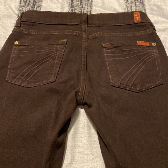 7 for all mankind brown stretch jeans, very soft and comfortable. Love ❤️ - Picture 4 of 6